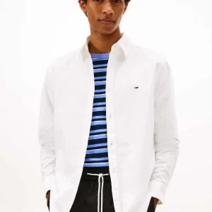 CAMICIA OXFORD BIANCA TOMMY JEANS BUTTON-DOWN DA UOMO
