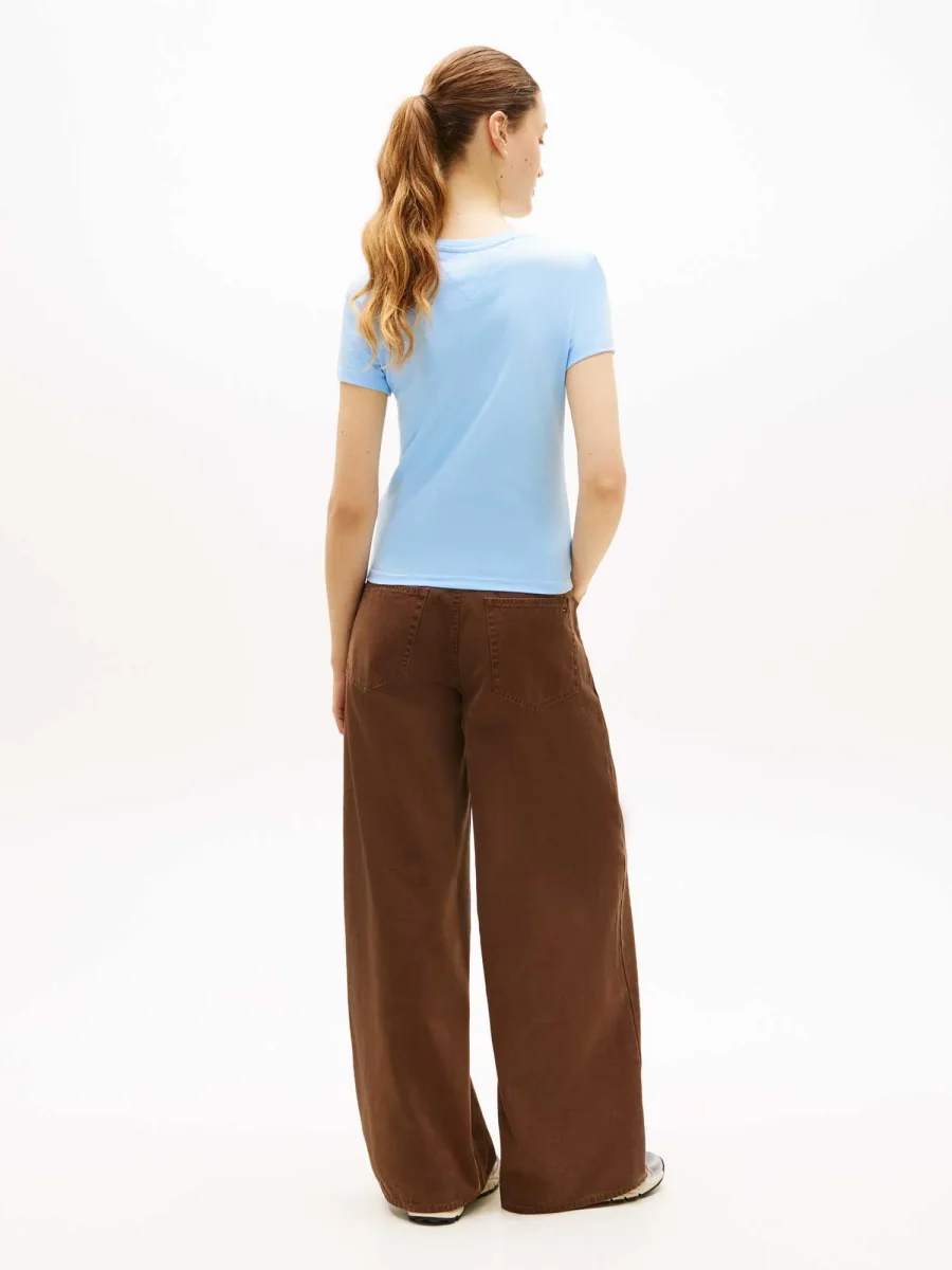 T-SHIRT CELESTESLIM TOMMY JEANS CON LOGO LINEARE DA DONNA - immagine 4