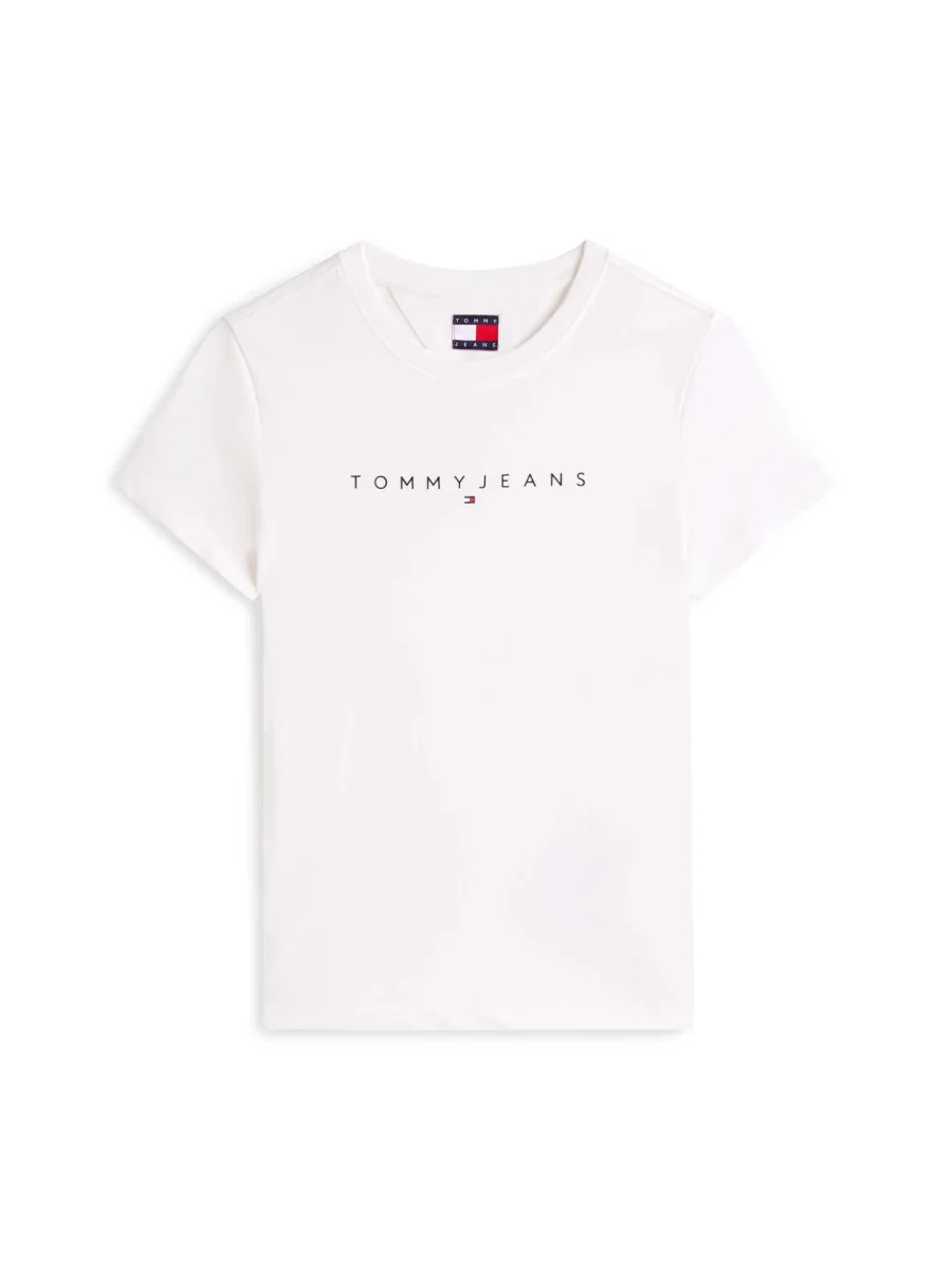 T-SHIRT BIANCA SLIM TOMMY JEANS CON LOGO LINEARE DA DONNA - immagine 3