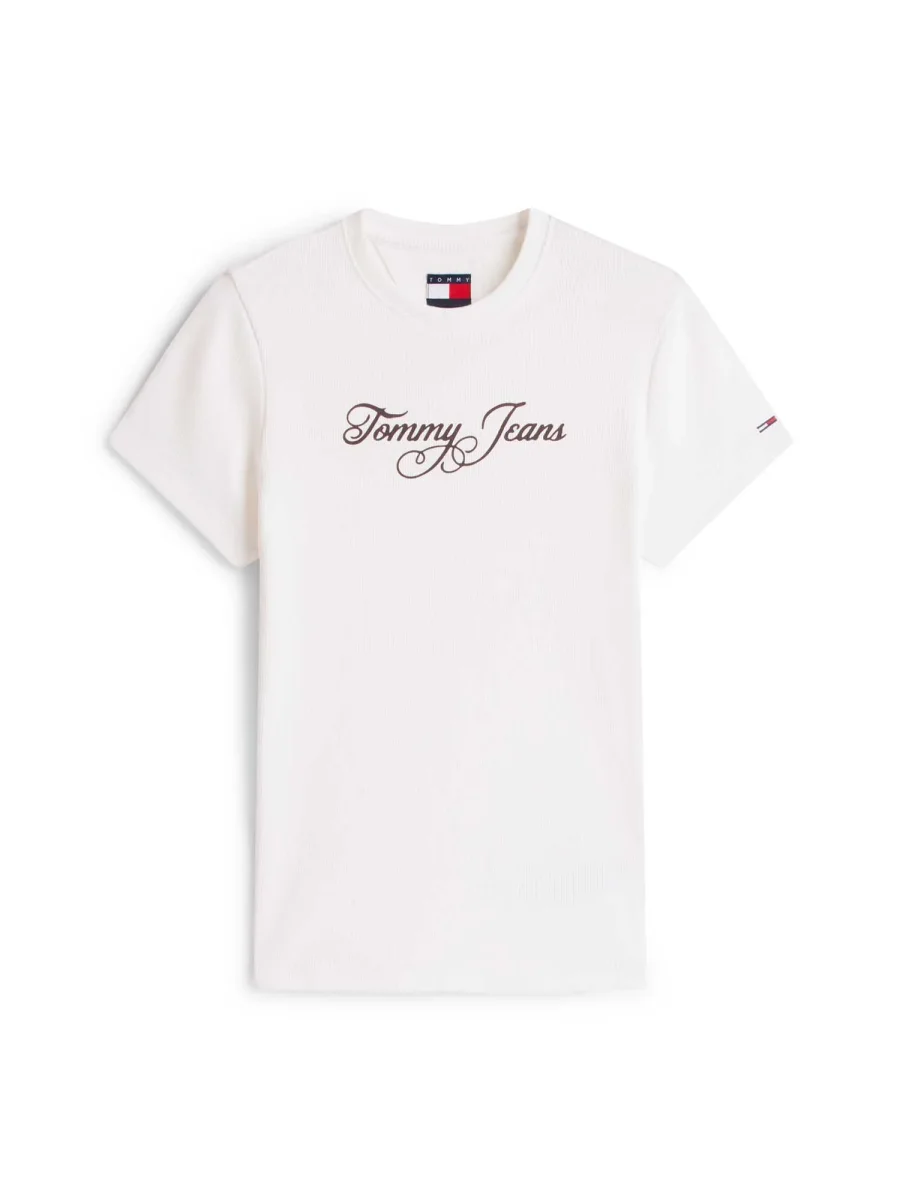 T-SHIRT BIANCA TOMMY JEANS A COSTINE ESSENTIALS LOGO DA DONNA - immagine 3