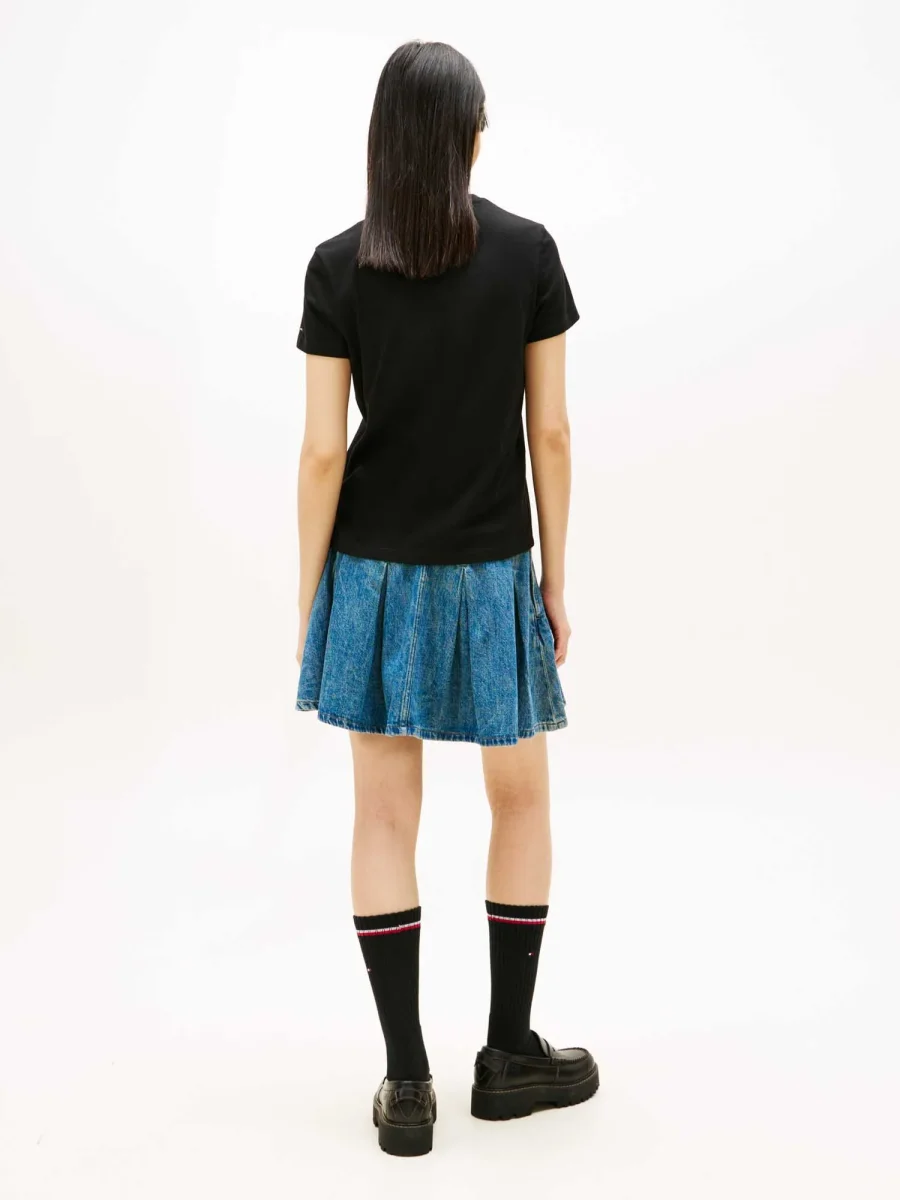 T-SHIRT NERO TOMMY JEANS REGULAR CON LOGO DA DONNA - immagine 4