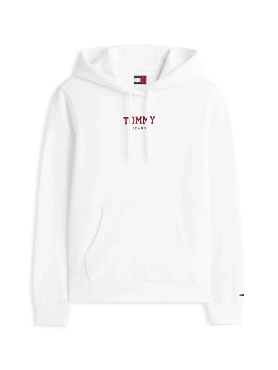 FELPA CON CAPPUCCIO BIANCA TOMMY JEANS ESSENTIALS LOGO DA DONNA - immagine 3
