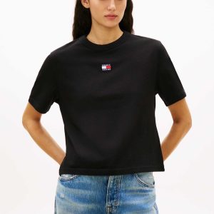T-SHIRT NERA TOMMY JEANS BXY BADGE DA DONNA