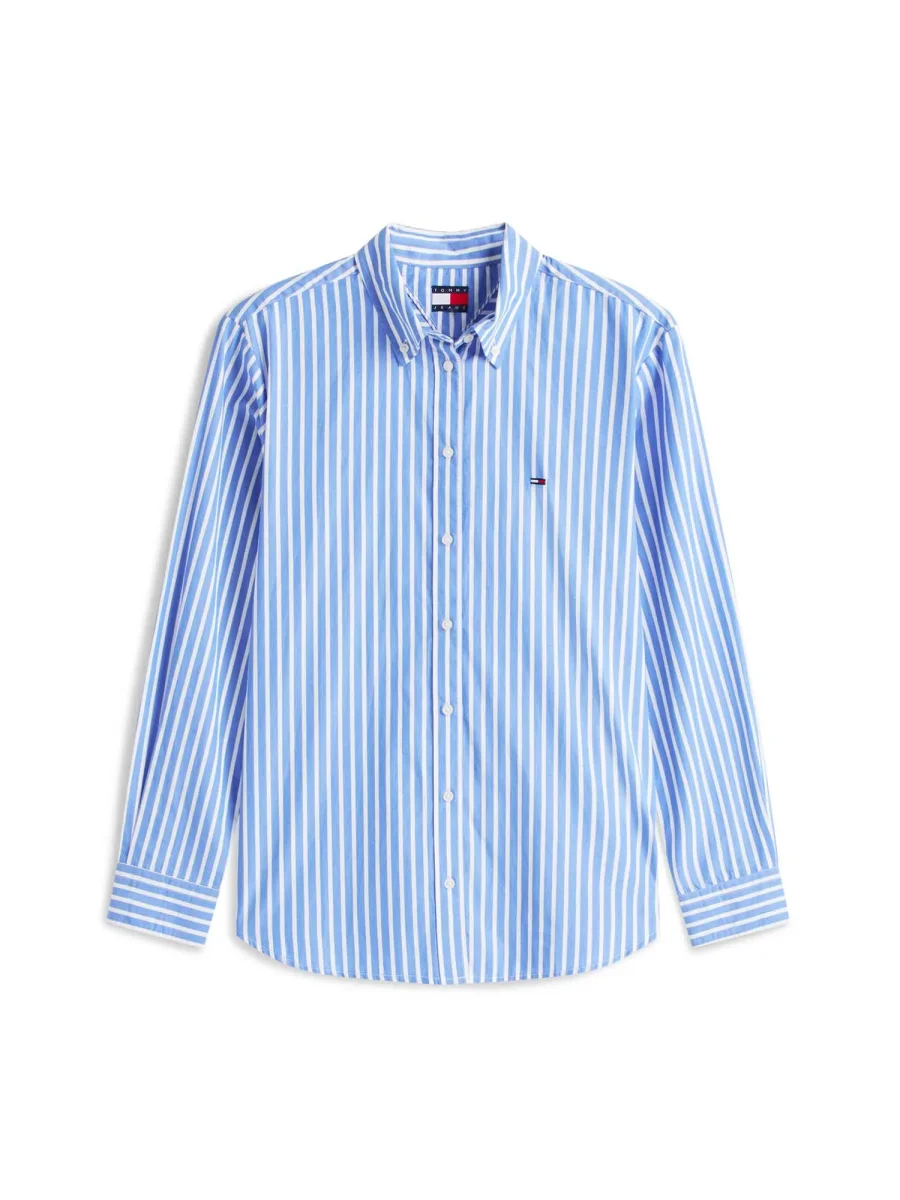 CAMICIA REGULAR A RIGHE AZZURRO-BIANCO TOMMY JEANS DA DONNA - immagine 3
