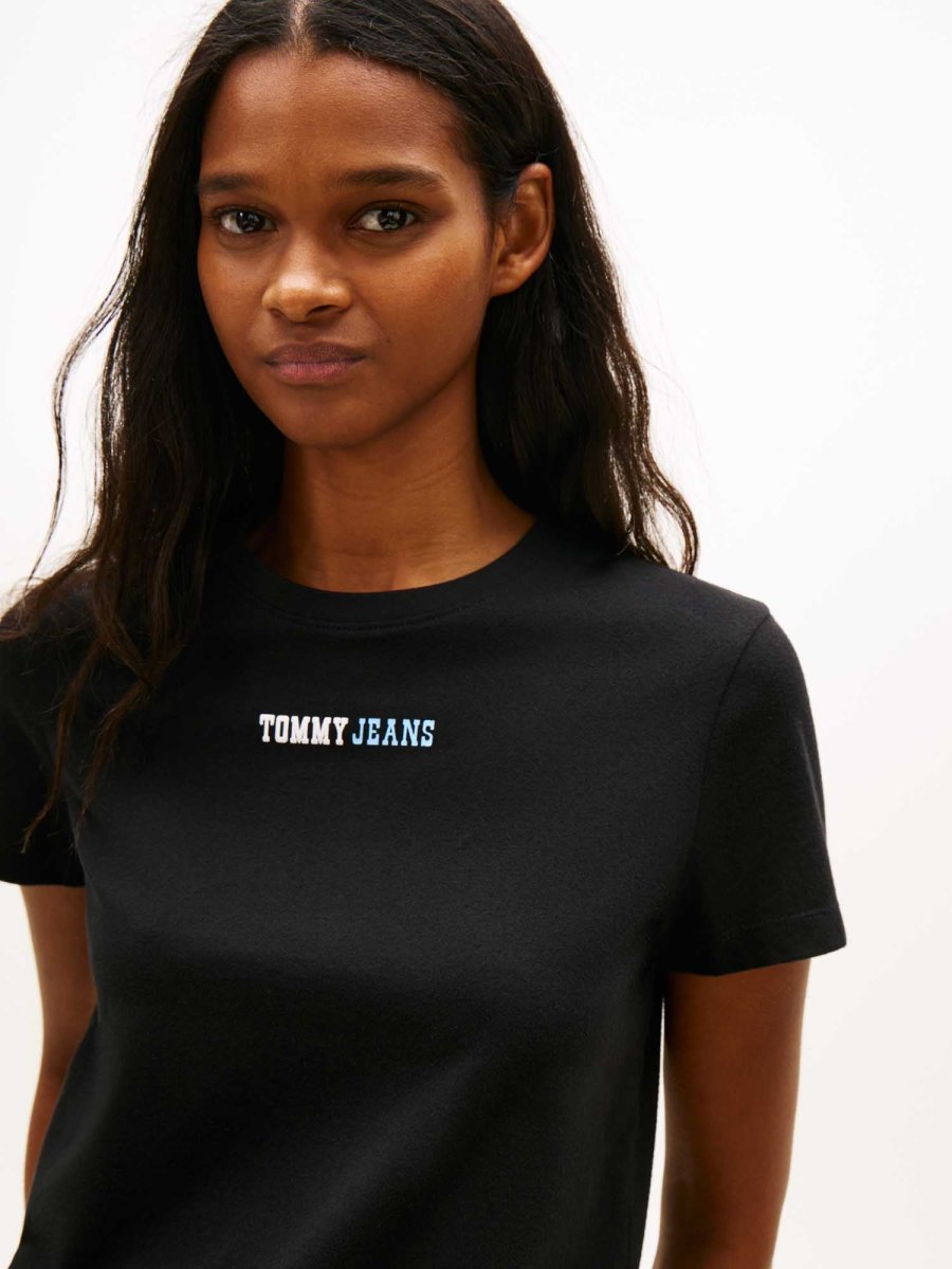 T-SHIRT NERA TOMMY JEANS ESSENTIALS SLIM DA DONNA - immagine 5