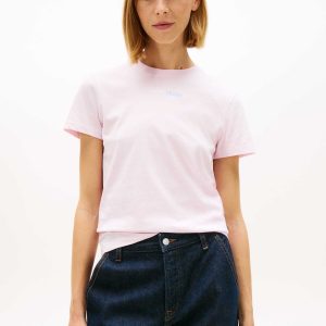T-SHIRT ROSA TOMMY JEANS ESSENTIALS SLIM DA DONNA