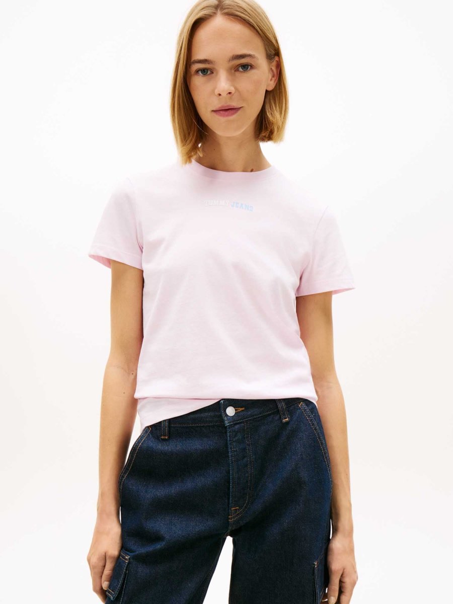 T-SHIRT ROSA TOMMY JEANS ESSENTIALS SLIM DA DONNA