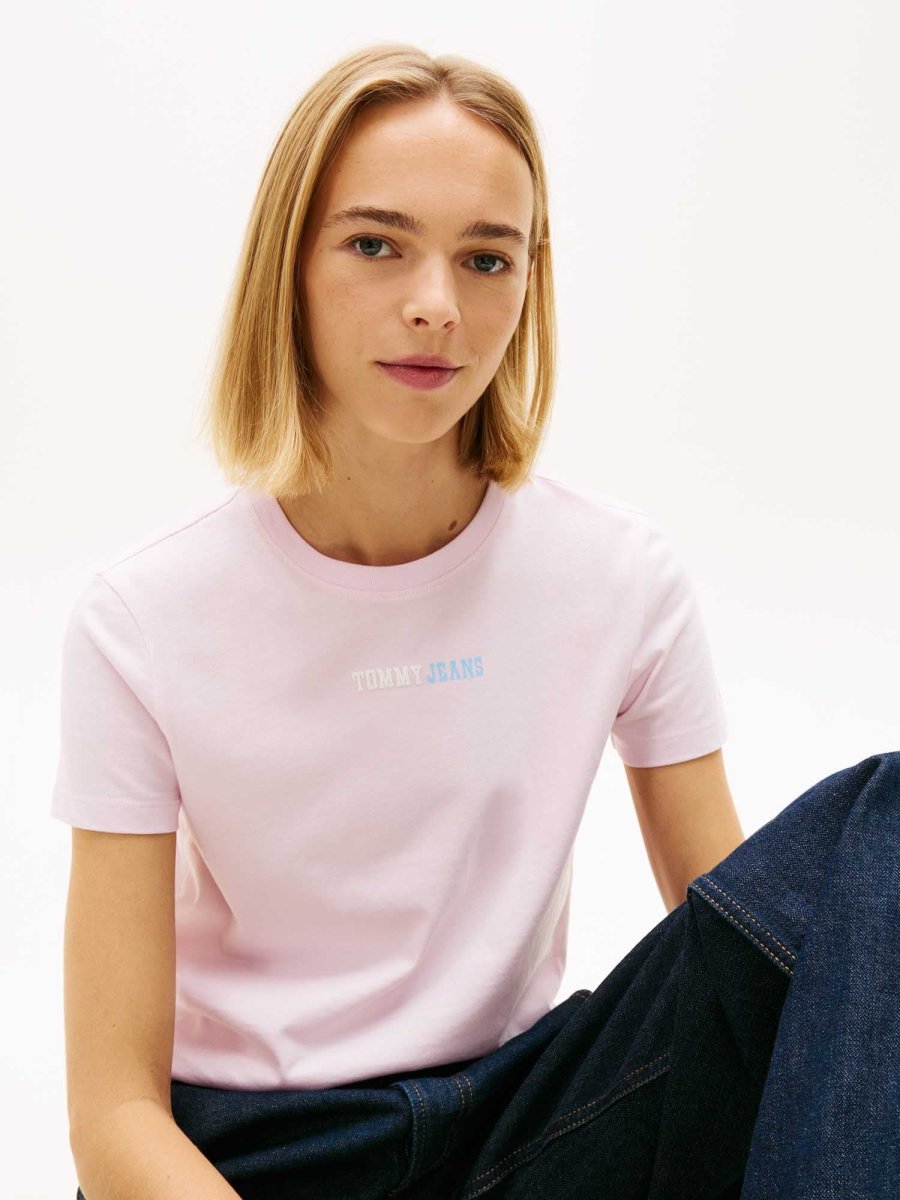 T-SHIRT ROSA TOMMY JEANS ESSENTIALS SLIM DA DONNA - immagine 5