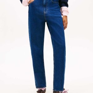 Jeans Tommy Hilfiger unisex a vita alta con gamba affusolata