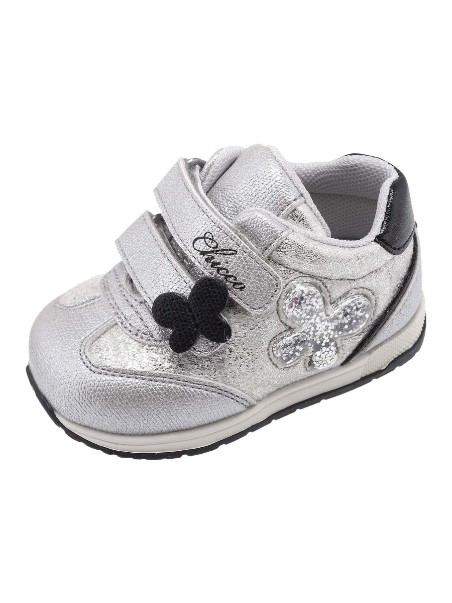 SNEAKERS CON STRAP GIANDA CHICCO BAMBINA ARGENTO - immagine 2