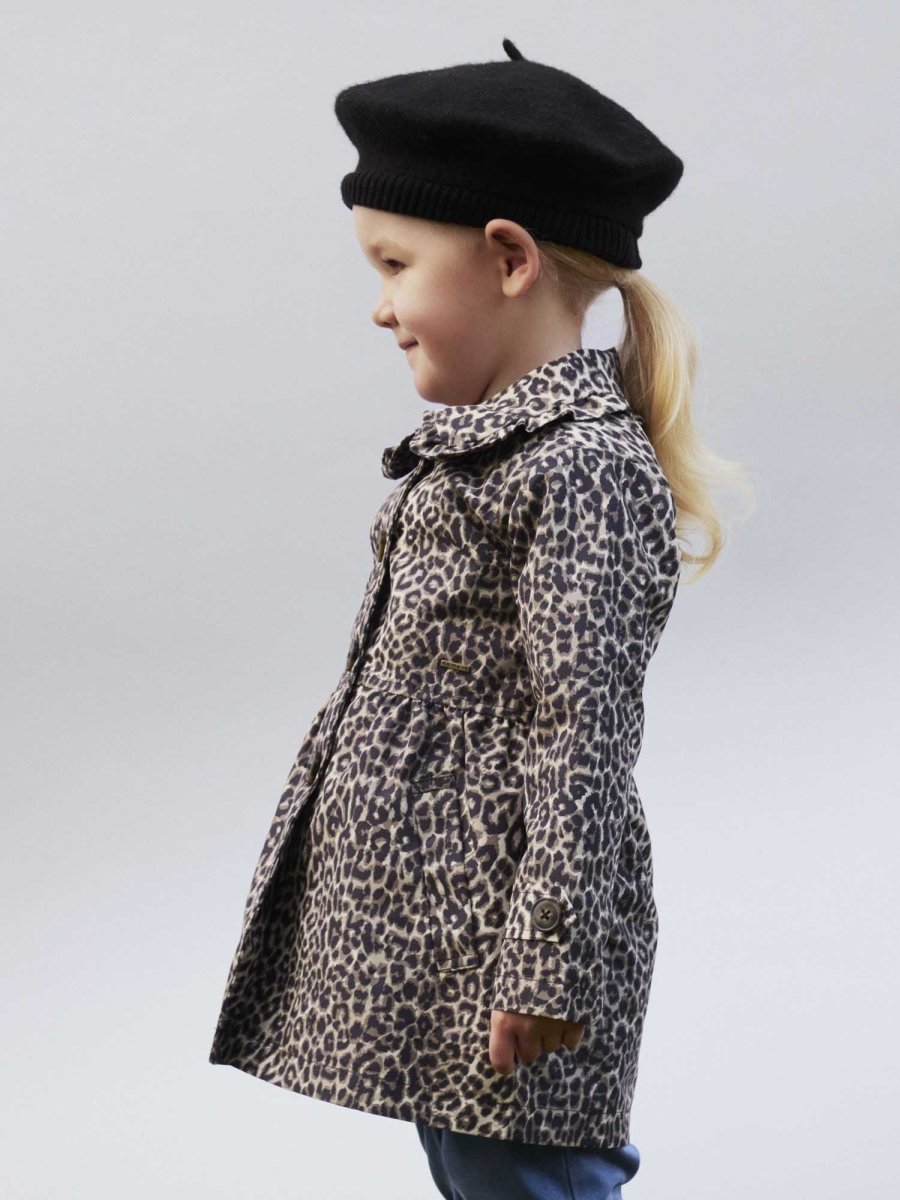 Trench coat unisex Name It Madelin beige con stampa leopardata - immagine 3