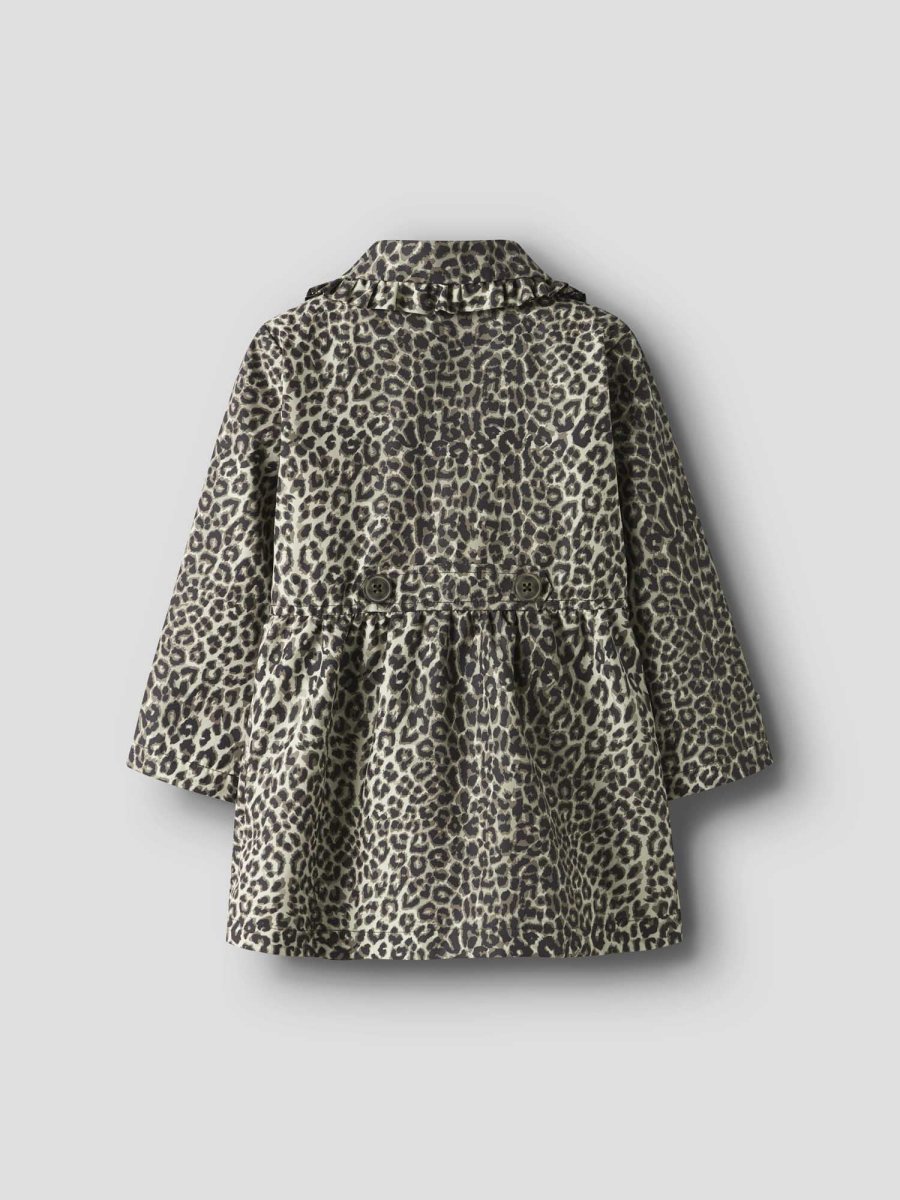 Trench coat unisex Name It Madelin beige con stampa leopardata - immagine 4