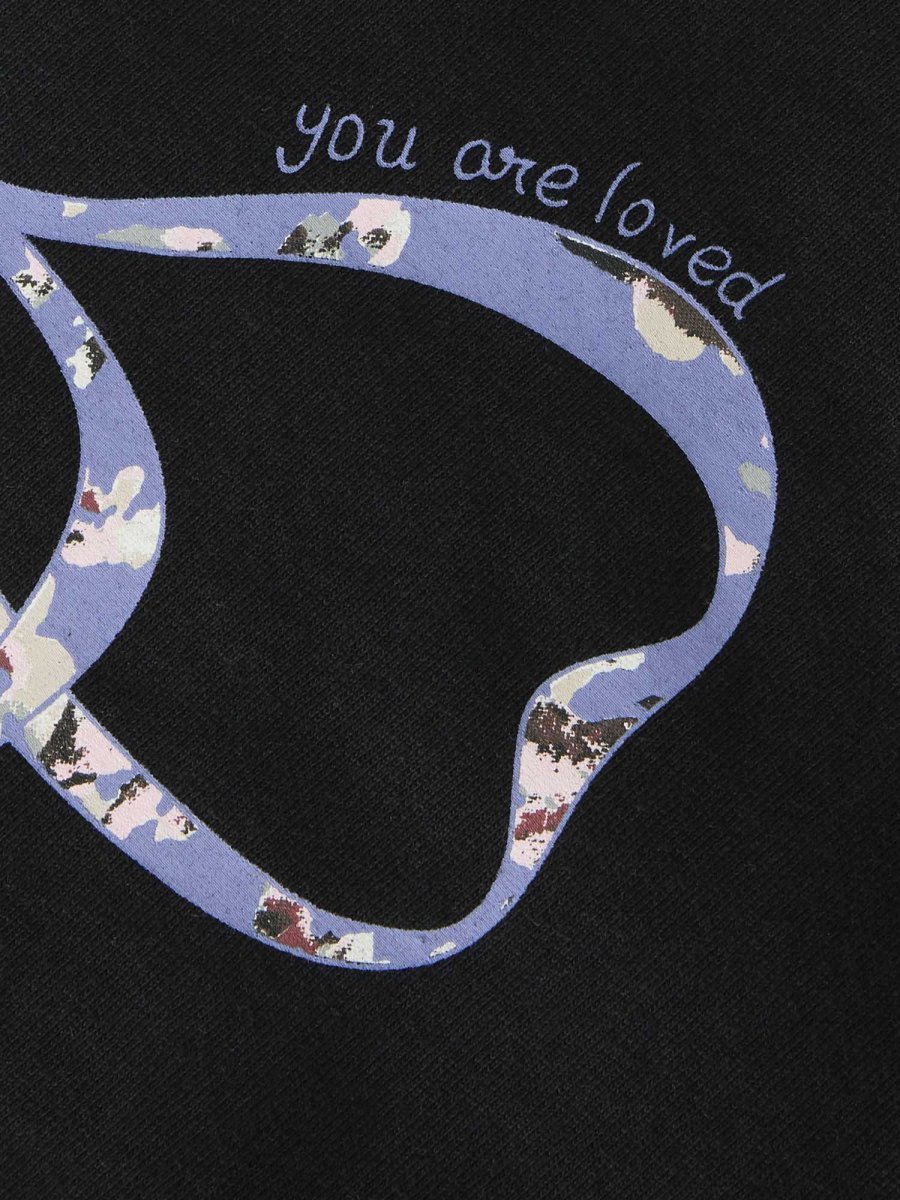 T-shirt unisex Name It NkfTabea nera con stampa fiocco floreale - immagine 5