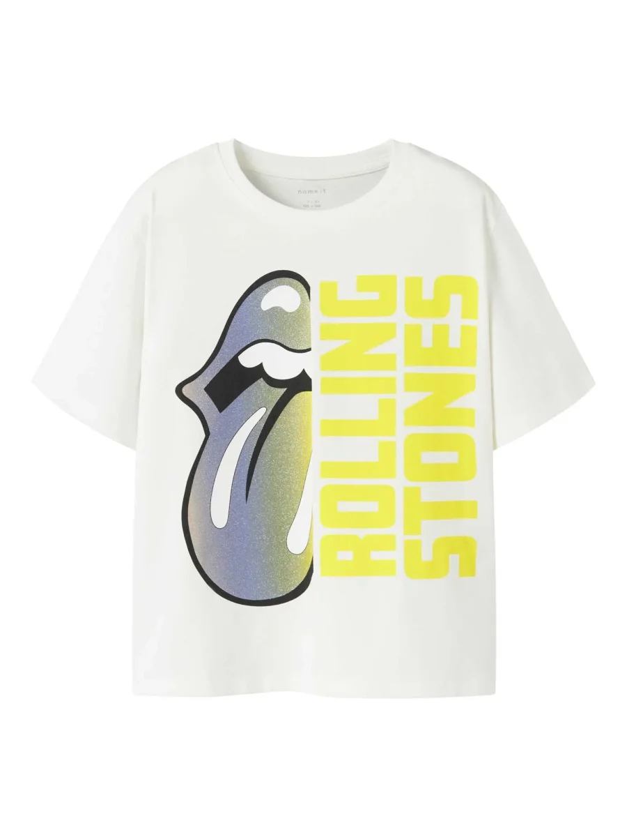 T-shirt unisex Name It con stampa Rolling Stones, colore cloud - immagine 2