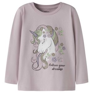 T-shirt unisex maniche corte Name It Tulinea rosa con stampa