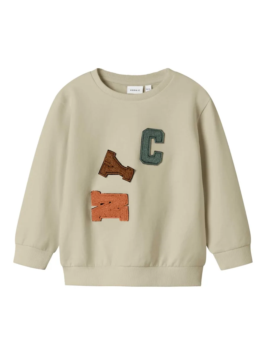 FELPA CON RICAMO NOTUS NAME IT DA BAMBINO BEIGE