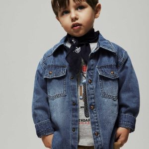 Camicia denim unisex adulto Name It in cotone biologico medium blue