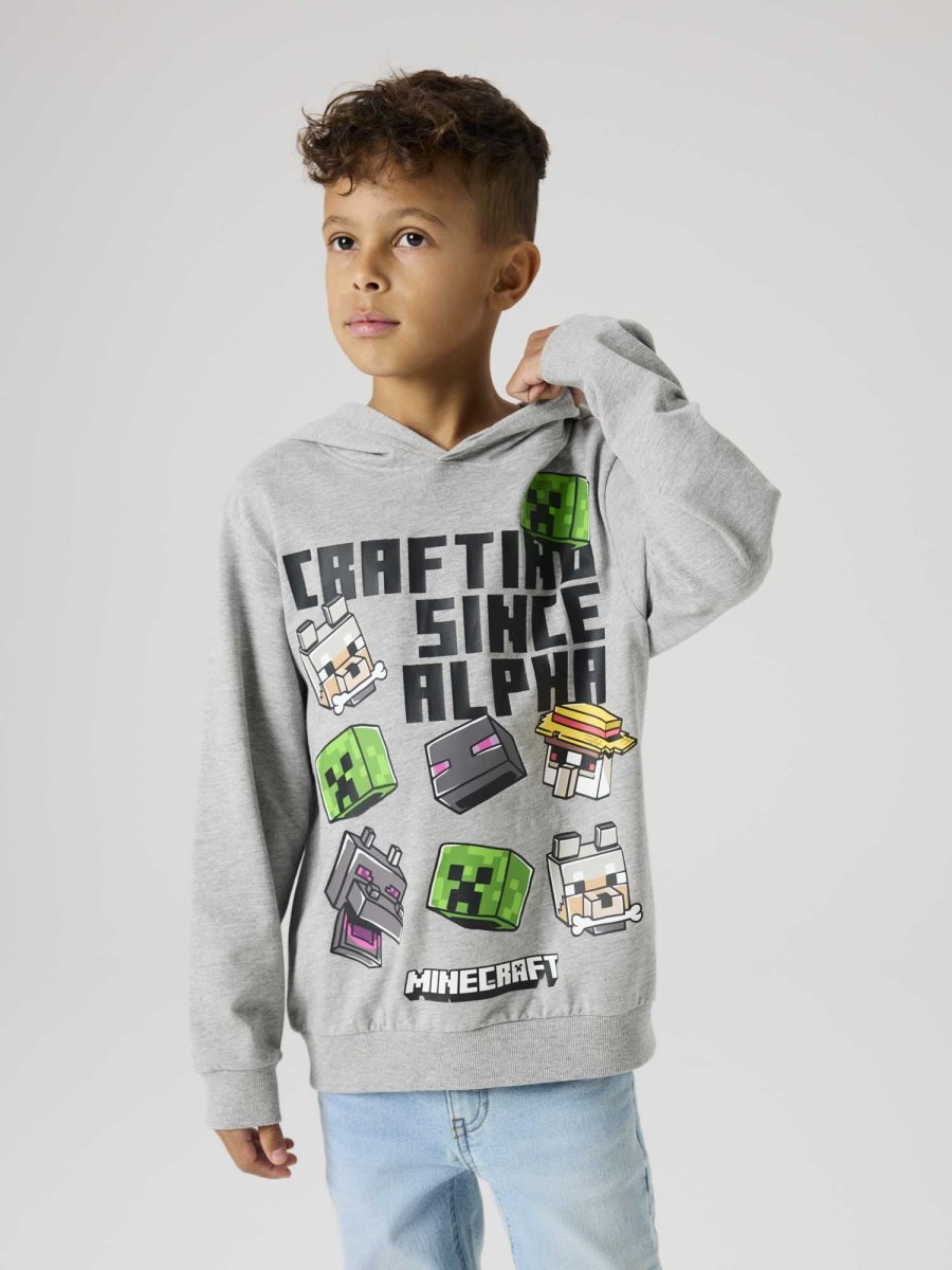 Felpa unisex adulto Name It Minecraft in grigio