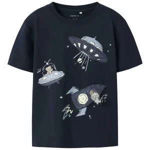 T-shirt unisex Name It con stampa Space blu navy