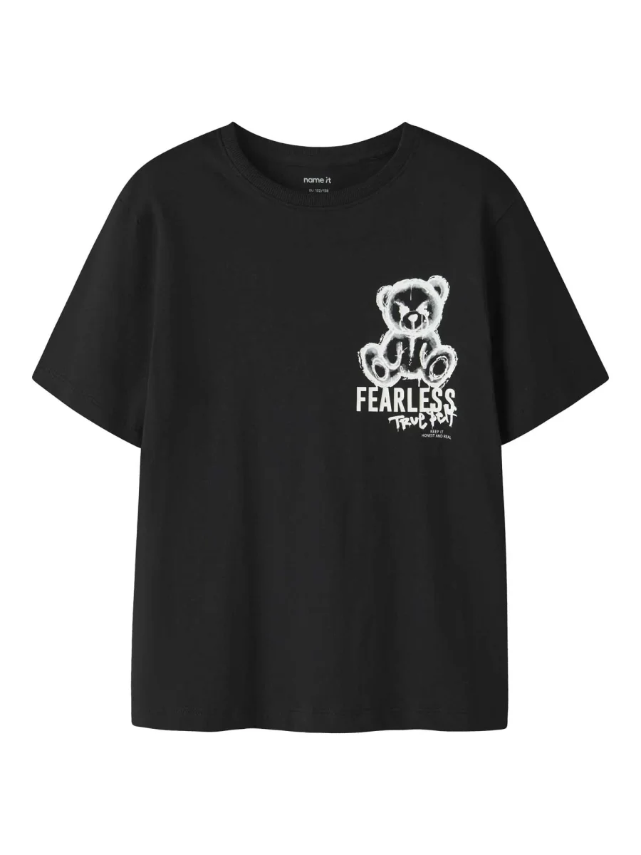 T-shirt unisex Name It con stampa Fearless True Self nera - immagine 2
