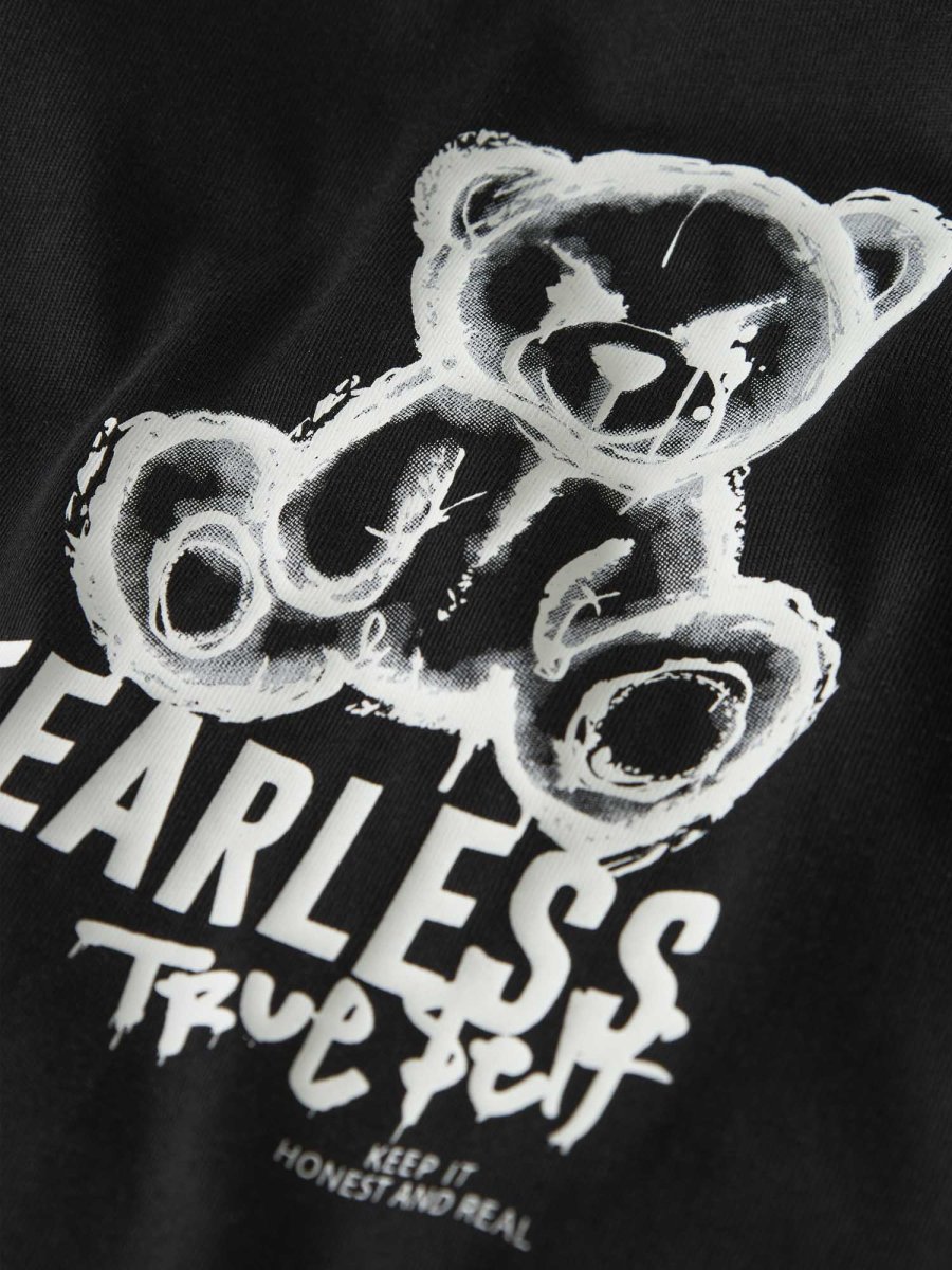 T-shirt unisex Name It con stampa Fearless True Self nera - immagine 4