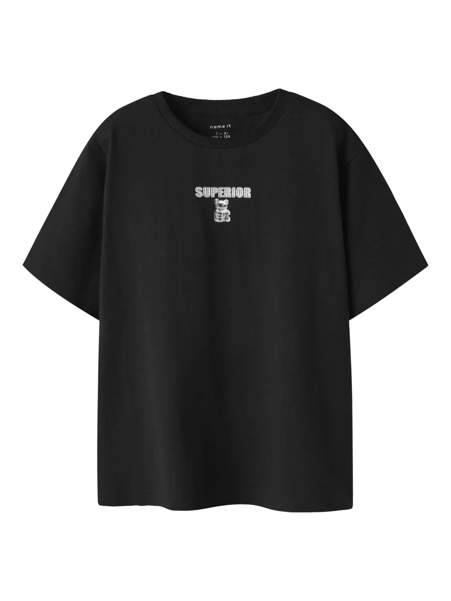 T-shirt unisex adulto Name It NkmDivol nera con stampa Superior - immagine 2