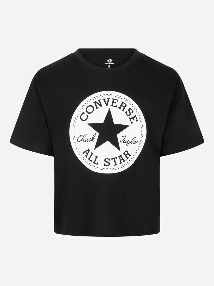 T-SHIRT BASIC CON STAMPA CONVERSE ALL STAR DA BAMBINA NERO - immagine 2