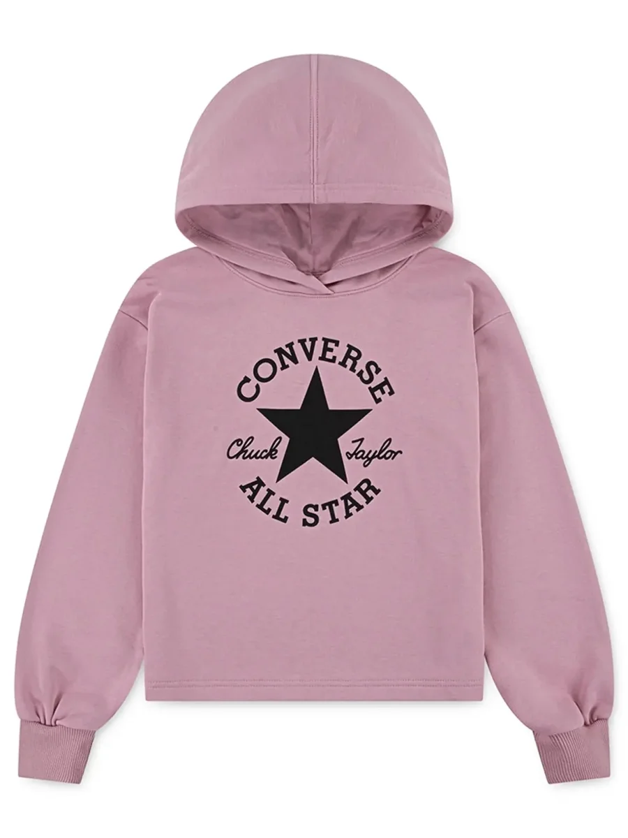 FELPA LOOSE FIT CONVERSE ALL STAR DA BAMBINA ROSA - immagine 2