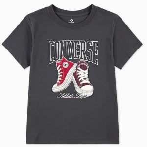 T-SHIRT GIROCOLLO CONVERSE ALL STAR DA BAMBINA GRIGIO