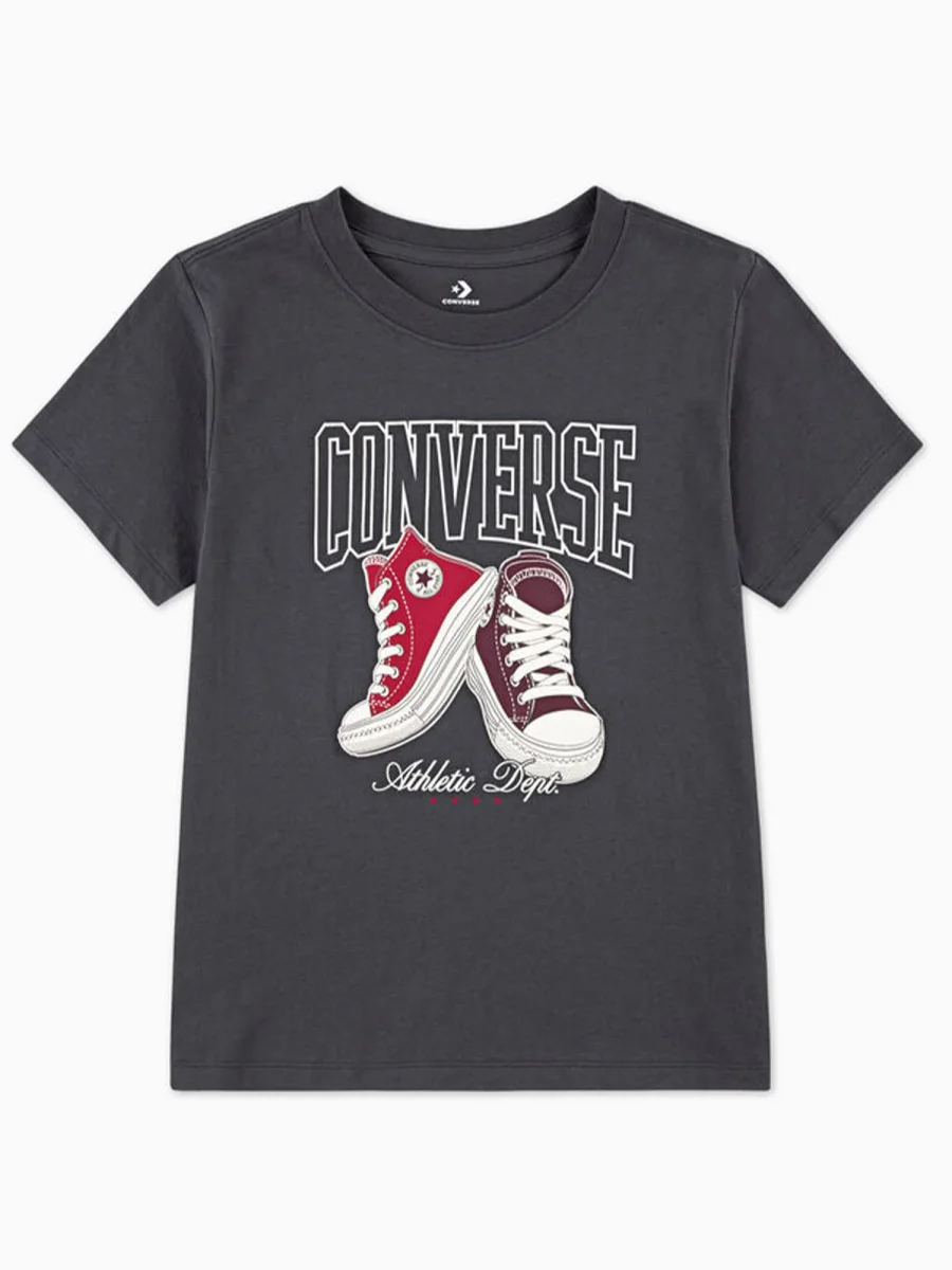 T-SHIRT GIROCOLLO CONVERSE ALL STAR DA BAMBINA GRIGIO