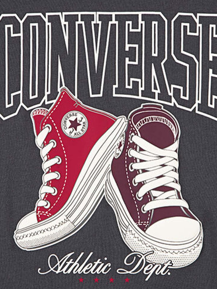 T-SHIRT GIROCOLLO CONVERSE ALL STAR DA BAMBINA GRIGIO - immagine 3