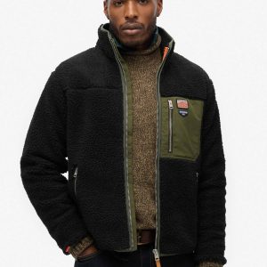GIUBBINO VINTAGE RETRO FULL ZIP SUPERDRY DA UOMO NERO