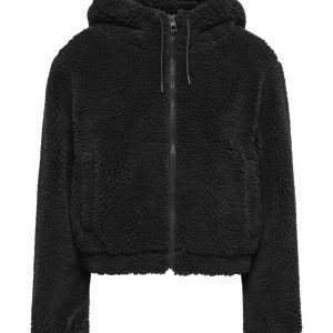 GIACCA TEDDY MILA CON CAPPUCCIO JACQUELINE DE YONG DA RAGAZZA NERO