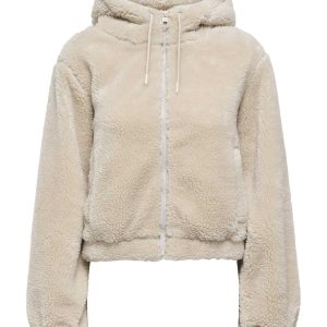 GIACCA TEDDY MILA CON CAPPUCCIO JACQUELINE DE YONG DA RAGAZZA PANNA