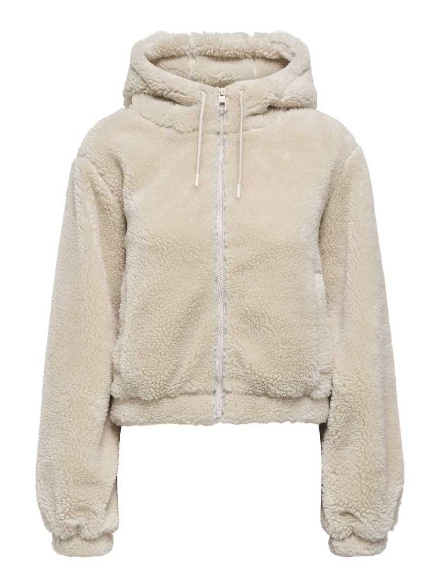 GIACCA TEDDY MILA CON CAPPUCCIO JACQUELINE DE YONG DA RAGAZZA PANNA - immagine 2