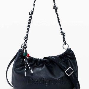 BORSA NERA DESIGUAL HALF LOGO WAVERLY  DA DONNA