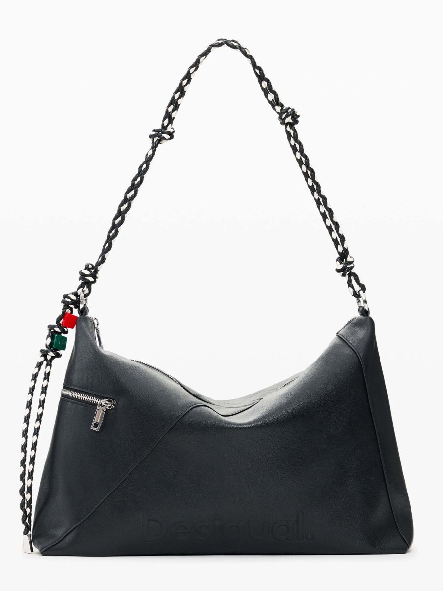 BORSA NERA DESIGUAL LOGO LEIRIA DA DONNA