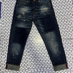 JEANS DENIM BLU SABBIATO CON MACCHIE MFN