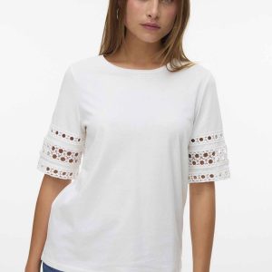 T-shirt Vero Moda Ivacy in cotone biologico bianca unisex adulto