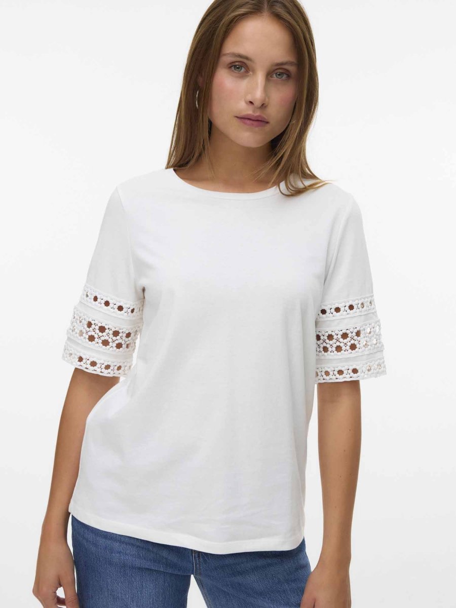 T-shirt Vero Moda Ivacy in cotone biologico bianca unisex adulto