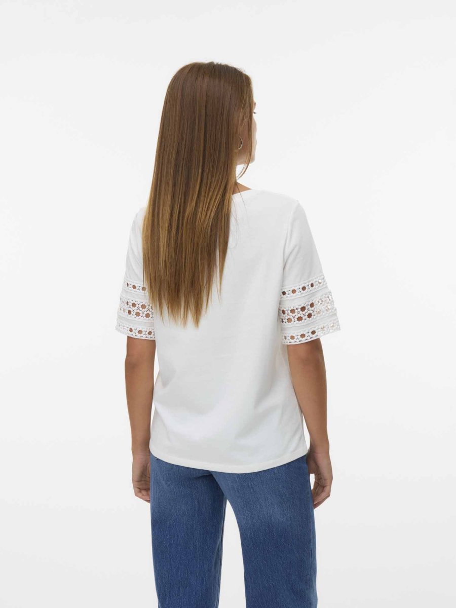 T-shirt Vero Moda Ivacy in cotone biologico bianca unisex adulto - immagine 4