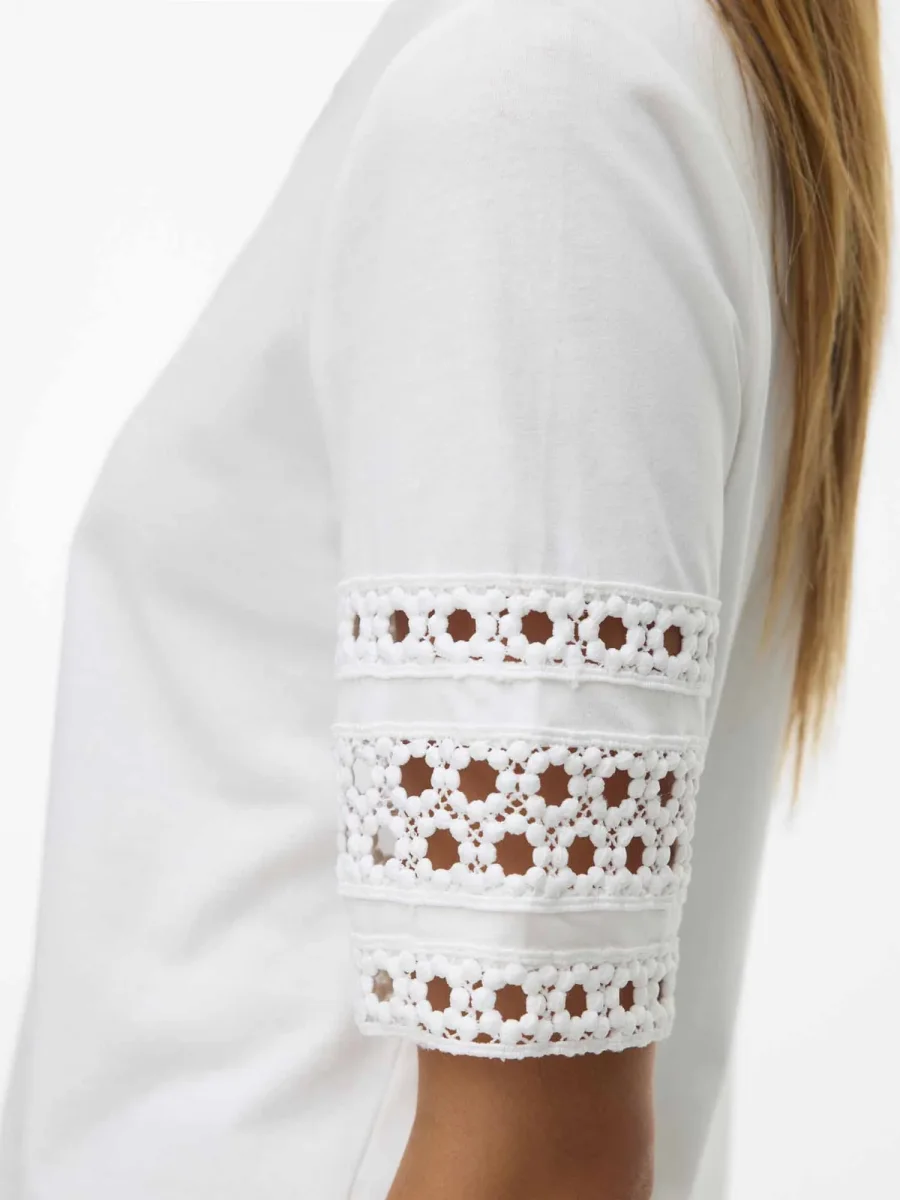 T-shirt Vero Moda Ivacy in cotone biologico bianca unisex adulto - immagine 5