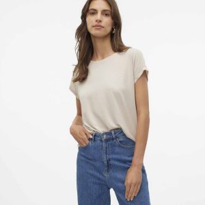 T-shirt Vero Moda Vmlava con lurex oro e vestibilità loose unisex