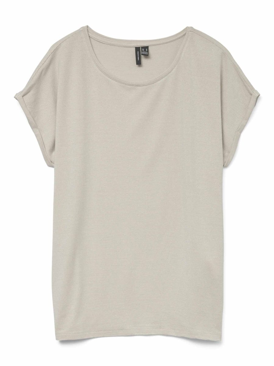 T-shirt Vero Moda Vmlava con lurex oro e vestibilità loose unisex - immagine 3