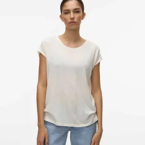 Vero Moda Vmava, t-shirt unisex bianca a maniche corte