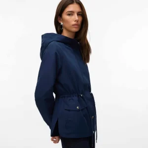 Parka Vero Moda unisex blu dal design moderno e impermeabile