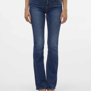 Jeans Vero Moda Vmflash mid rise flared unisex blu scuro