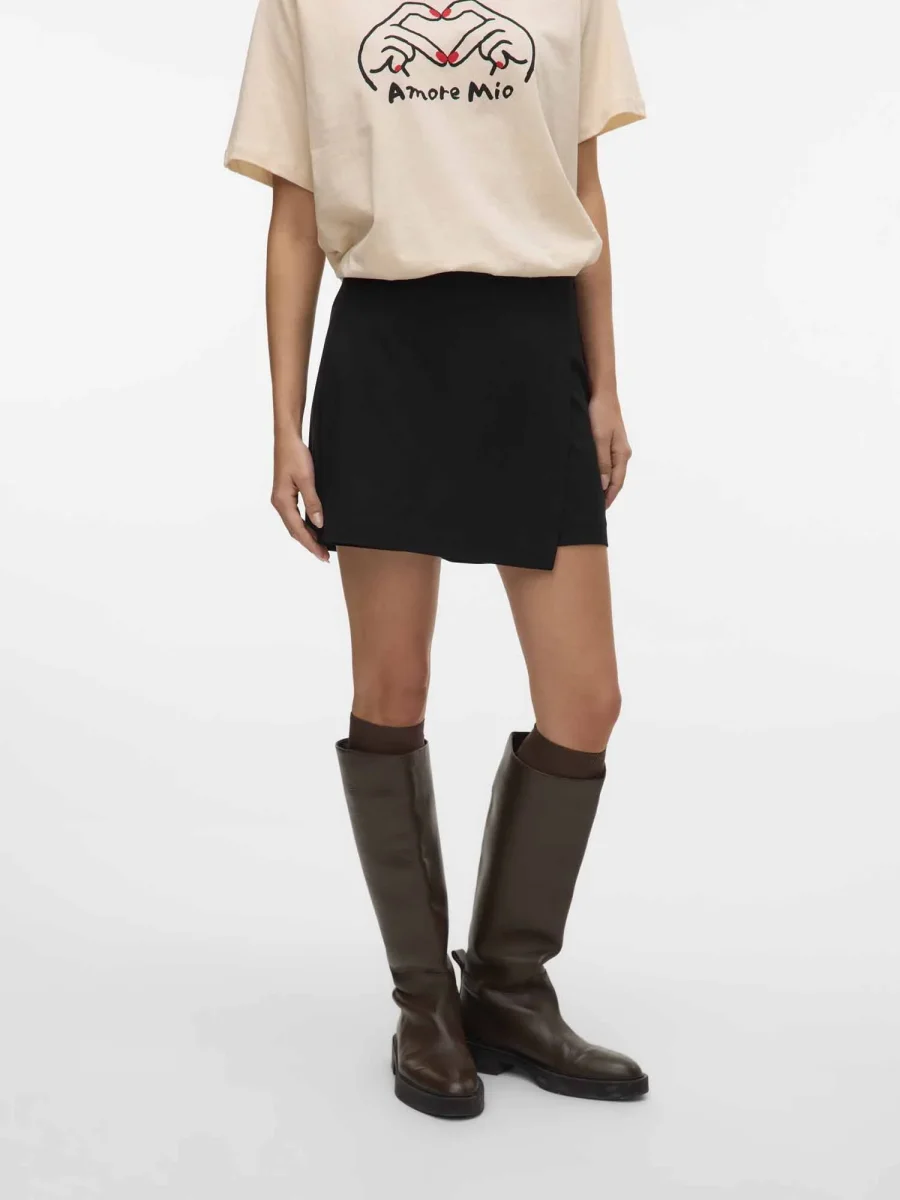 Shorts Vmmelina high waist unisex nero dal taglio regular - immagine 2