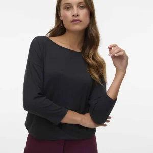 T-shirt unisex Vero Moda VMAVA in nero con maniche 3/4