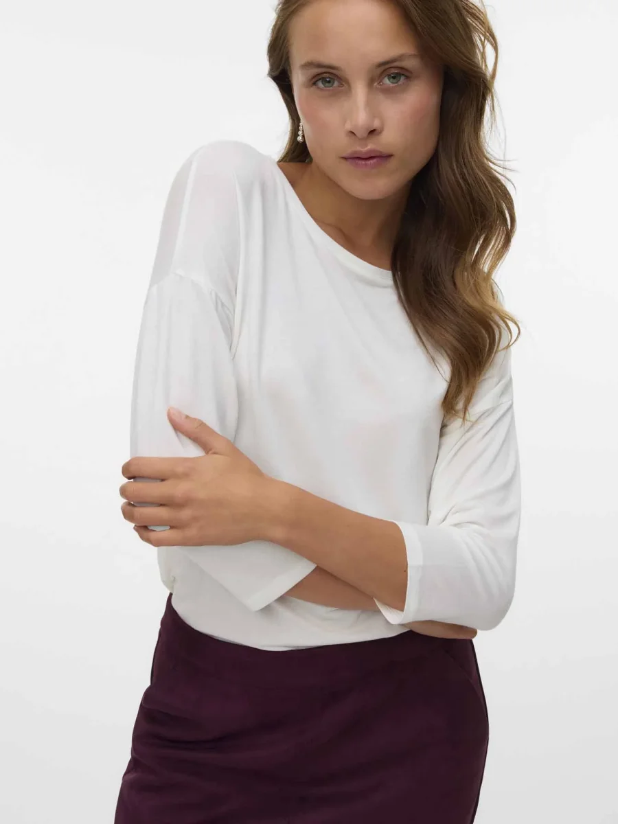 T-shirt unisex Vero Moda basic maniche corte color snow